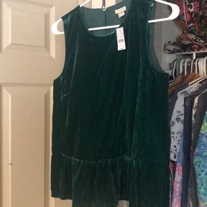 Velvet peplum top